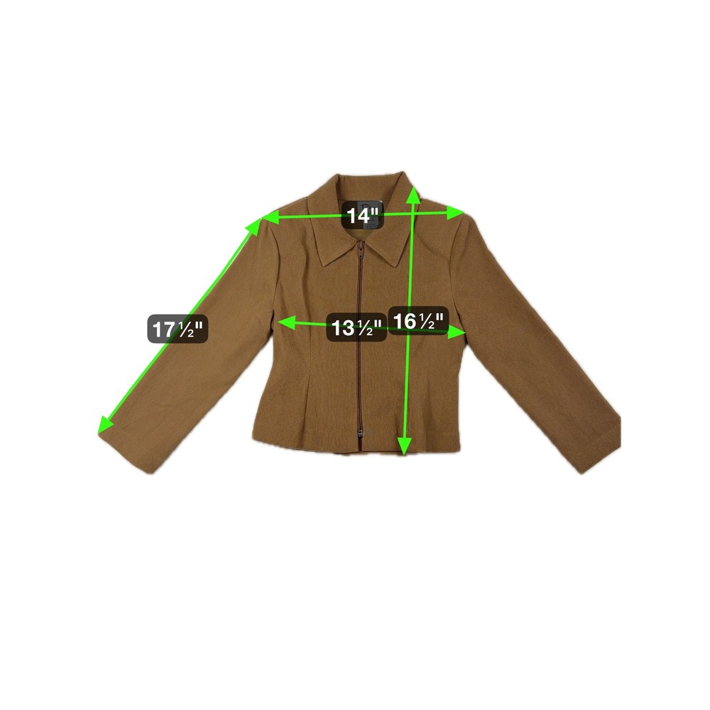 NWT Plum‎ Neiman Marcus Brown Zip Front Collared Jacket Girls Size 7 - Picture 7 of 7